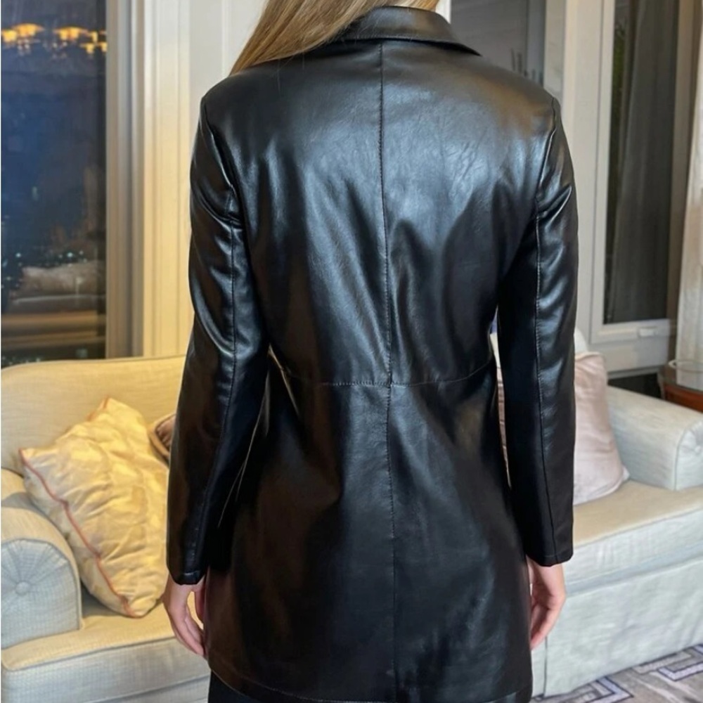 New black faux leather lined jacket - Picture 4 of 7